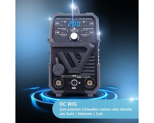 STAHLWERK Schweißgerät 2 In 1 Kombi DC WIG 200 ST ARC MMA E-Hand HF-Zündung 200A