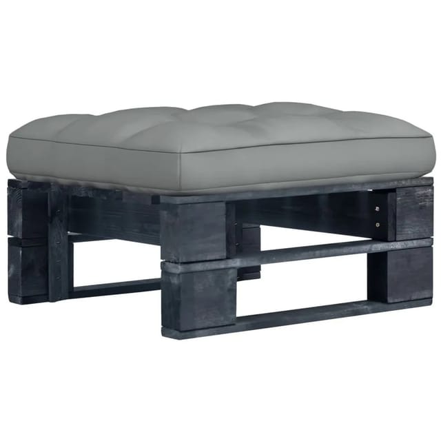 vidaXL Garten-Palettenhocker Schwarz Imprägniertes Kiefernholz 3066435