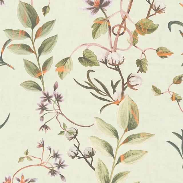 PROFHOME 782121-GU Blumen Tapete Floral Matt Grün Hell-Grün Braun Lila 0,53 m x 10,05 m 5,33 m2