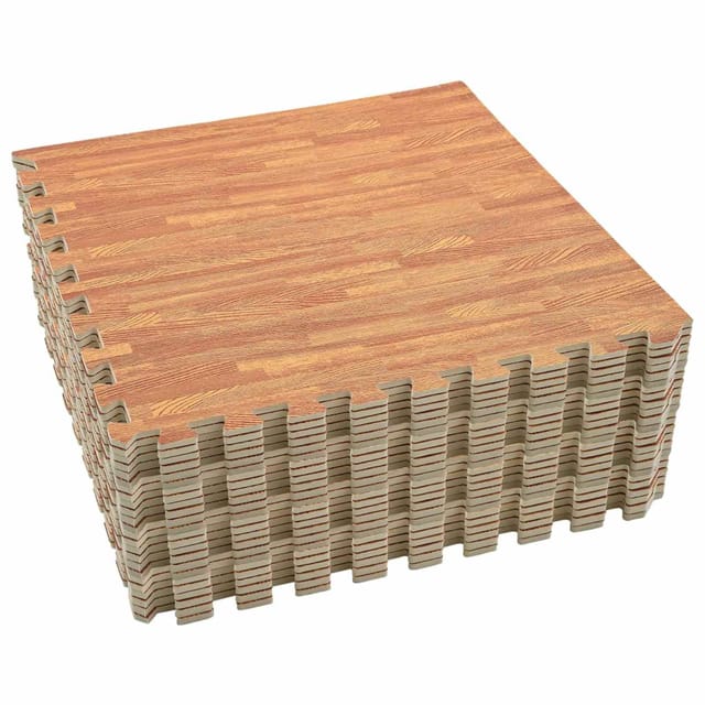 vidaXL Puzzle-Übungsmatten 24 Stk Braun 8,64 ㎡ EVA-Schaum 3433279