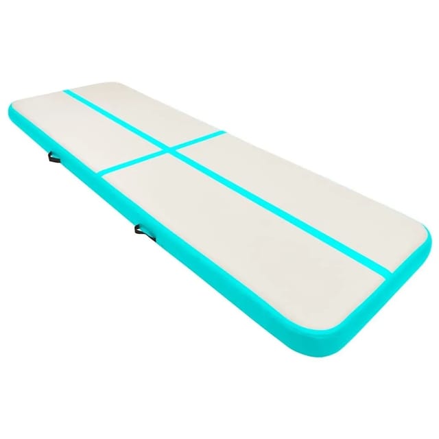 vidaXL Aufblasbare Gymnastikmatte mit Pumpe 500x100x20 cm PVC Grün 92684