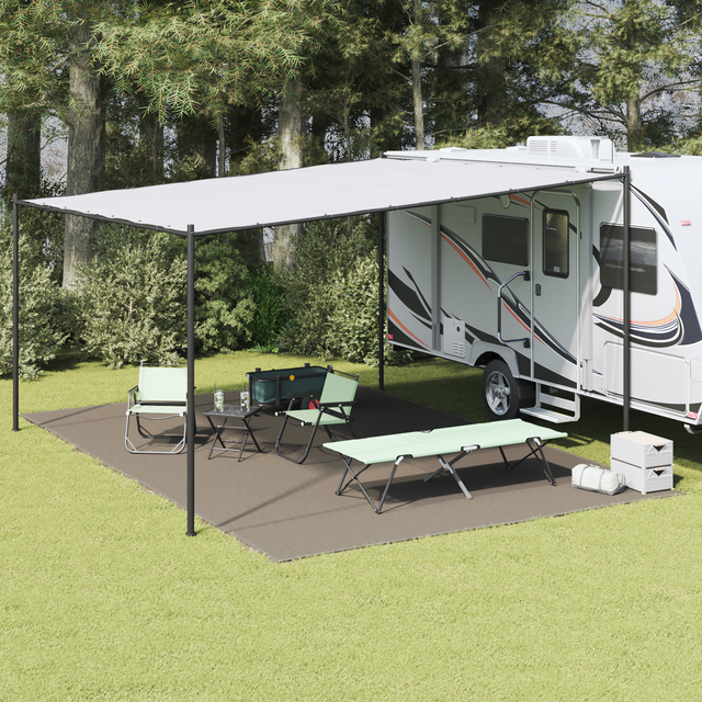 vidaXL Zeltteppich Hellgrau 600 x 400 cm Polyethylen 42000202