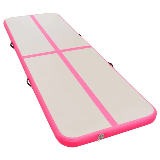 vidaXL Aufblasbare Gymnastikmatte mit Pumpe 800x100x10 cm PVC Rosa 91927