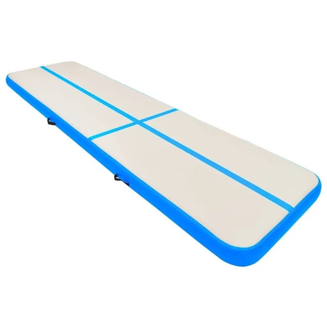 vidaXL Aufblasbare Gymnastikmatte mit Pumpe 700x100x15 cm PVC Blau 92671