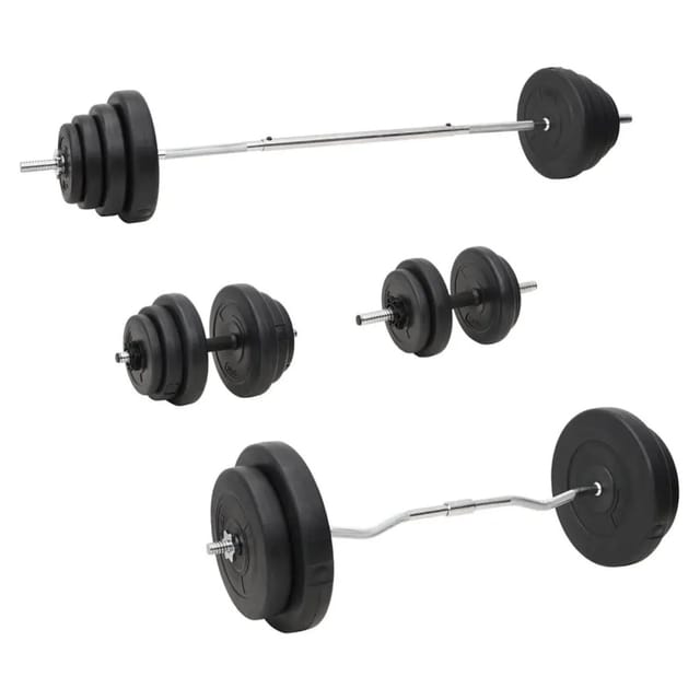 vidaXL Langhantel und Kurzhantel mit Gewichten 120 kg 3145031