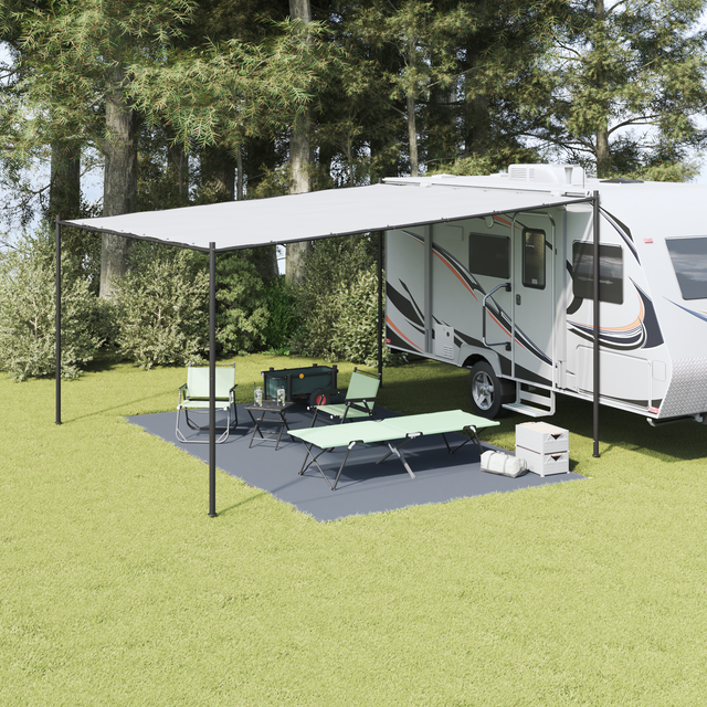 vidaXL Zeltteppich Blau und Grau 500 x 300 cm Polyethylen 42000178