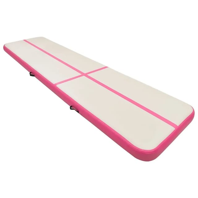 vidaXL Aufblasbare Gymnastikmatte mit Pumpe 700x100x20 cm PVC Rosa 92688