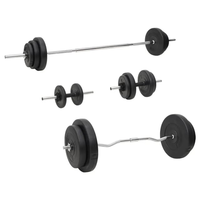 vidaXL Langhantel und Kurzhantel mit Gewichten 90 kg 3145029
