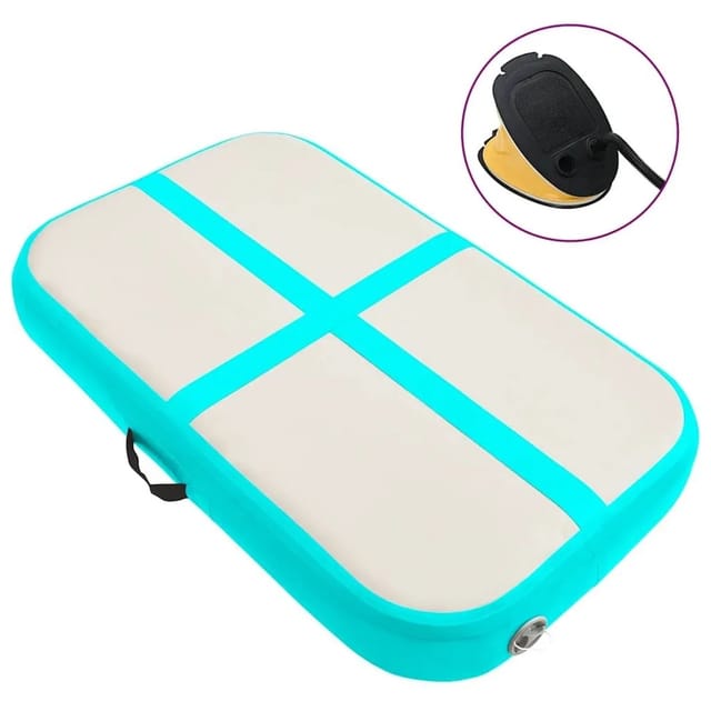 vidaXL Aufblasbare Gymnastikmatte mit Pumpe 60x100x20 cm PVC Grün 92657