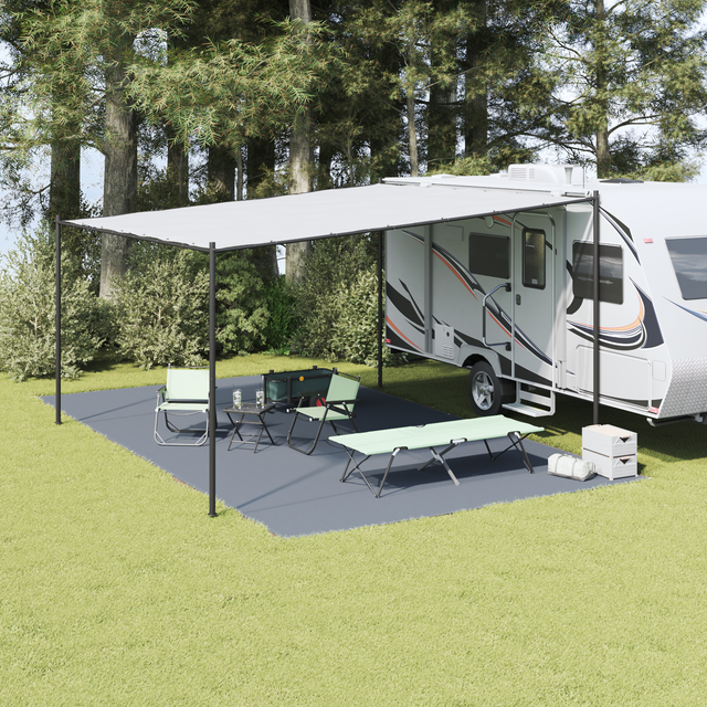 vidaXL Zeltteppich Blau und Grau 700 x 400 cm Polyethylen 42000183