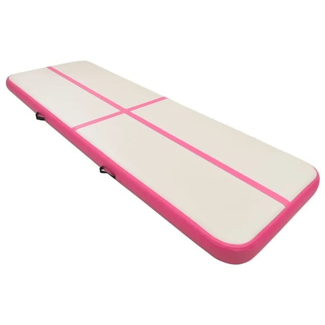 vidaXL Aufblasbare Gymnastikmatte mit Pumpe 400x100x15 cm PVC Rosa 92661