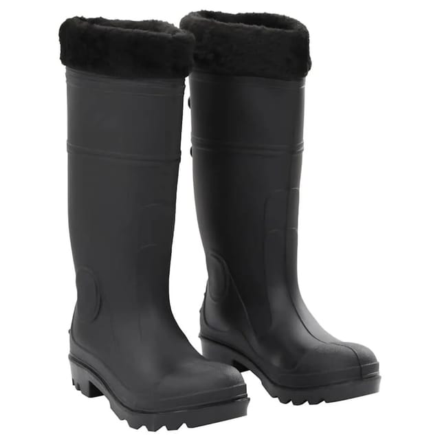 vidaXL Gummistiefel mit Herausnehmbarem Innenfutter Schwarz Größe 38 PVC 137596