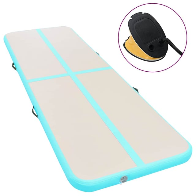 vidaXL Aufblasbare Gymnastikmatte mit Pumpe 700x100x10 cm PVC Grün 91926
