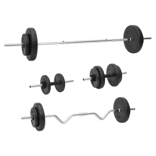 vidaXL Langhantel und Kurzhantel mit Gewichten 60 kg 3145028