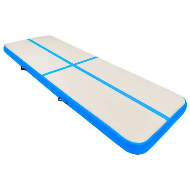 vidaXL Aufblasbare Gymnastikmatte mit Pumpe 500x100x15 cm PVC Blau 92665