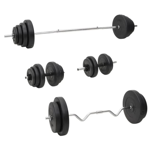 vidaXL Langhantel und Kurzhantel mit Gewichten 120 kg 3145032