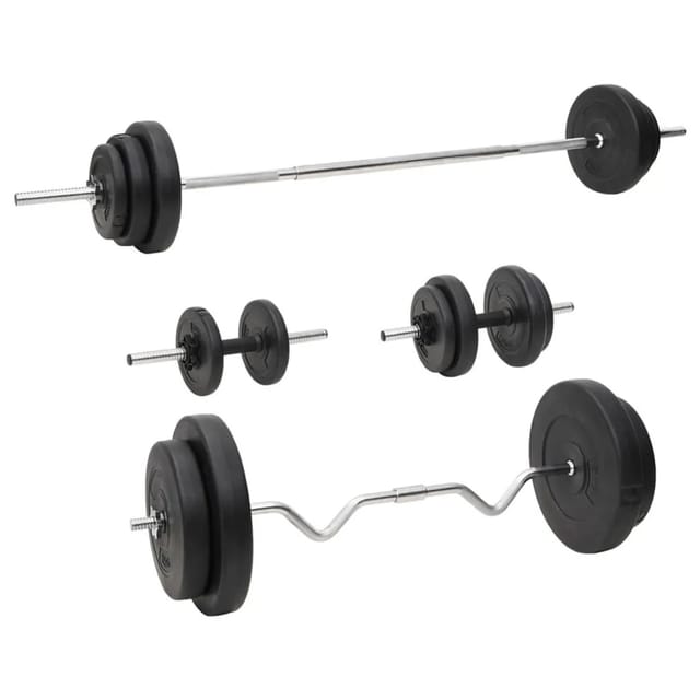 vidaXL Langhantel und Kurzhantel mit Gewichten 90 kg 3145030