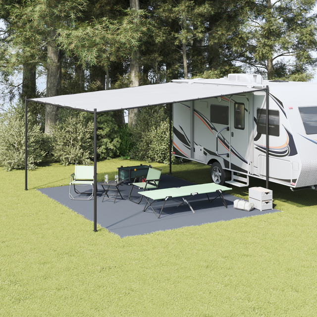 vidaXL Zeltteppich Blau und Grau 500 x 400 cm Polyethylen 42000181