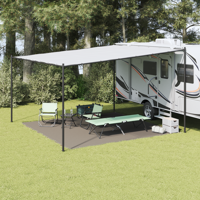vidaXL Zeltteppich Hellgrau 400 x 400 cm Polyethylen 42000200
