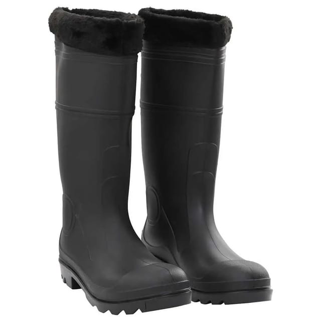 vidaXL Gummistiefel mit Herausnehmbarem Innenfutter Schwarz Größe 45 PVC 137603