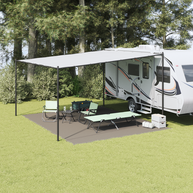 vidaXL Zeltteppich Hellgrau 500 x 400 cm Polyethylen 42000201