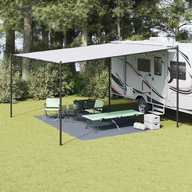 vidaXL Zeltteppich Blau und Grau 400 x 300 cm Polyethylen 42000177
