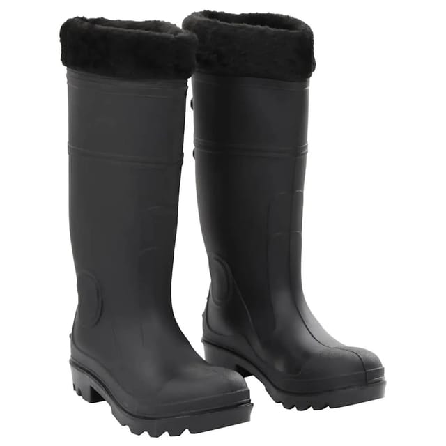 vidaXL Gummistiefel mit Herausnehmbarem Innenfutter Schwarz Größe 39 PVC 137597