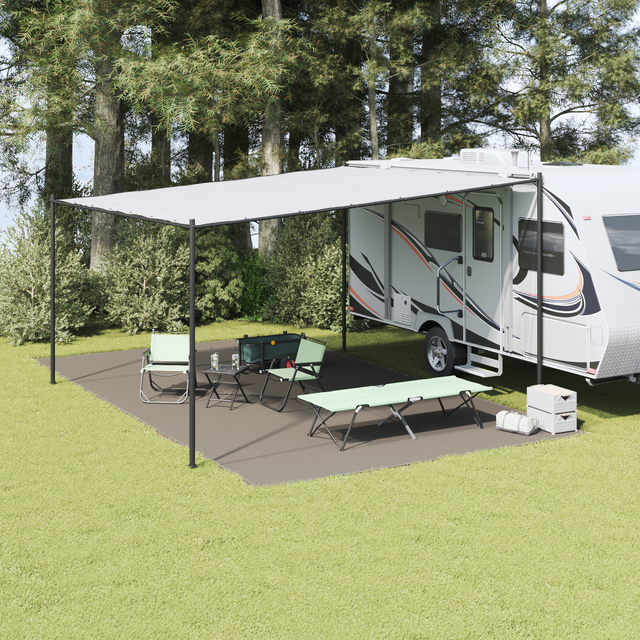 vidaXL Zeltteppich Hellgrau 700 x 400 cm Polyethylen 42000203