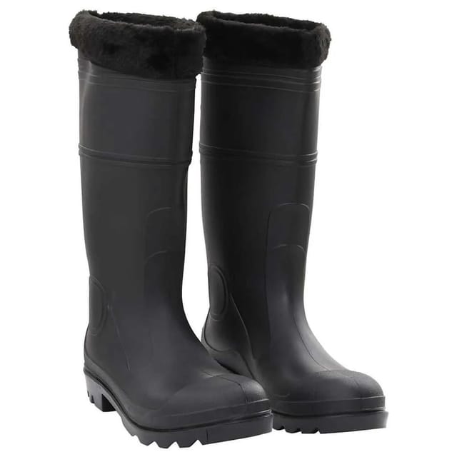vidaXL Gummistiefel mit Herausnehmbarem Innenfutter Schwarz Größe 44 PVC 137602