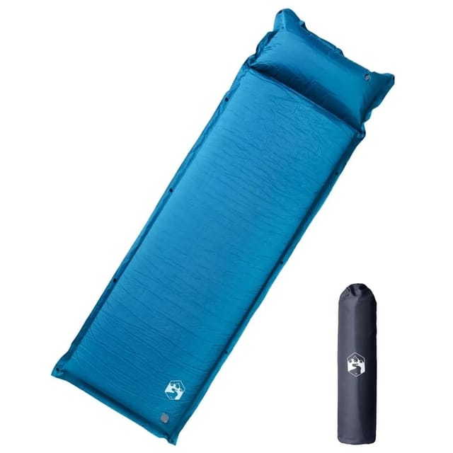 vidaXL Selbstaufblasende Isomatte mit Kissen Türkis 4007125