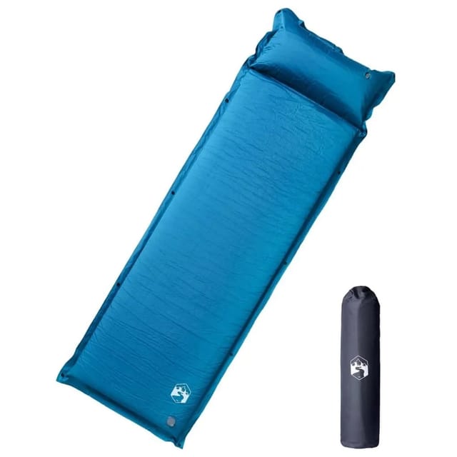 vidaXL Selbstaufblasende Isomatte mit Kissen Türkis 4007130