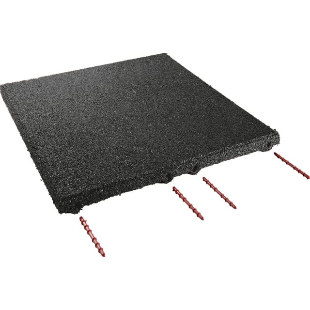 Fallschutzplatte/ElastikmatteSchwarz 50 cm x 50 cm x 3 cm