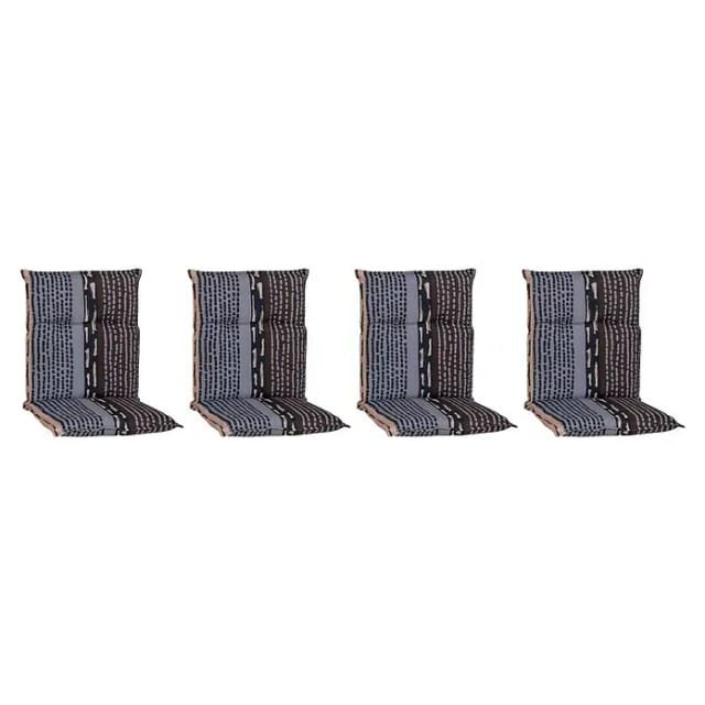 Beo Sitzauflage Niedriglehner Bangui 4er-Set gestreift Grau-Ecru