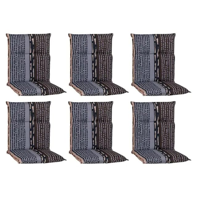 Beo Sitzauflage Niedriglehner Bangui 6er-Set gestreift Grau-Ecru