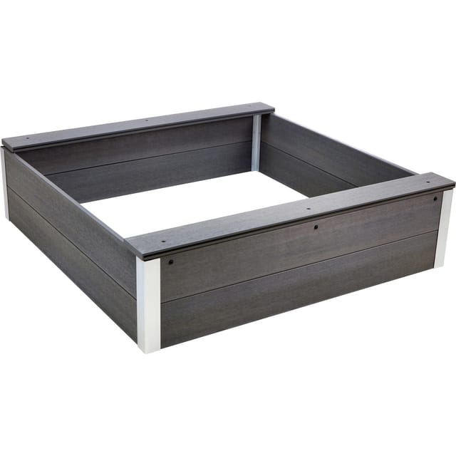 Sandkasten WPC Grau 110 cm x 110 cm x 32 cm
