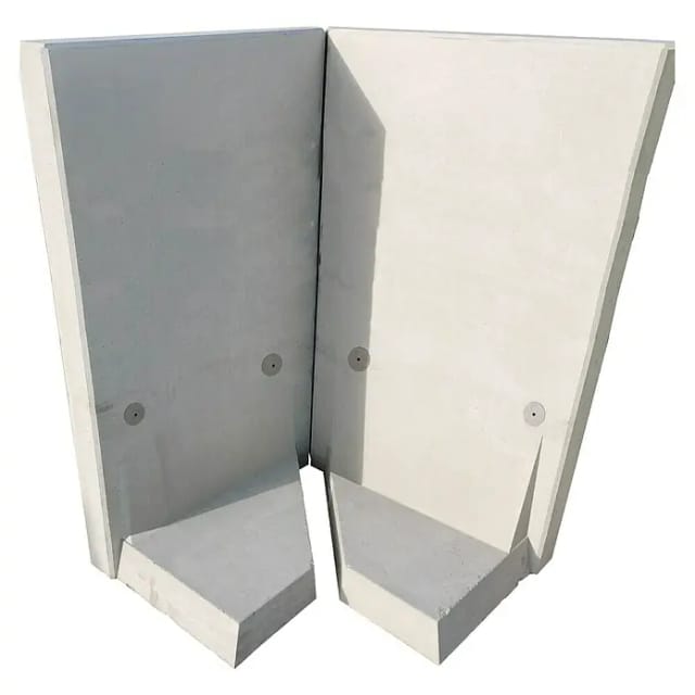 Diephaus L-Stein Ecke bewehrt Grau 90° 205 x 100 x 12 cm 2-teilig