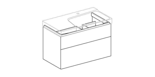 Geberit Waschtischunterschrank Xeno2 88x53x46,2cm, m 2 L, m Abl, struk./s.gr