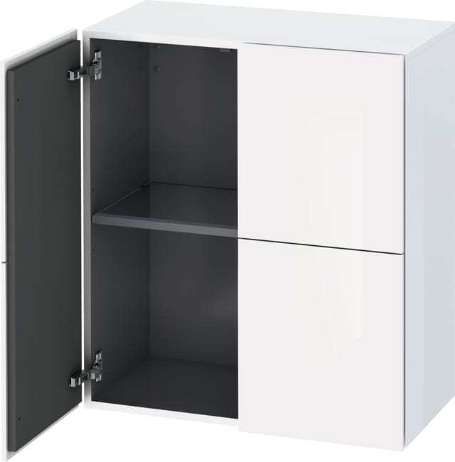 Duravit Halbhochschrank L-Cube 70x36,3x80cm, 2 Türen, weiß Hochglanz