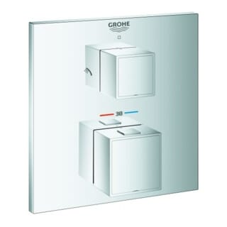 Grohe Fertigmontageset Grohtherm Cube UP-Brausethermostat, m int. 2-W.-Umstg., chrom