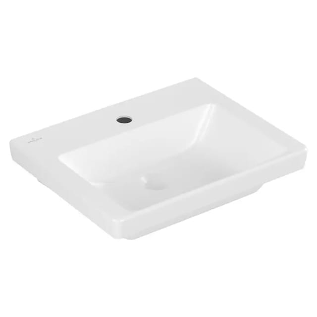 V&B Handwaschbecken Subway 3.0 50x40cm, eck., m HL/o ÜL, st. wh. C-plus