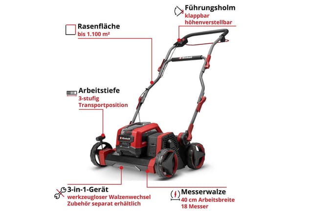 Einhell Akku-Vertikutierer 'Professional GP-SC 36/40 Li BL-Solo' ohne Akku und Ladegerät