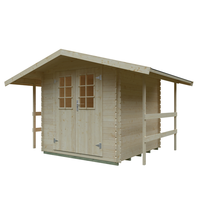 Kiehn-Holz Blockbohlenhaus 'Ferdi' naturbelassen 200 x 200 x 182 cm