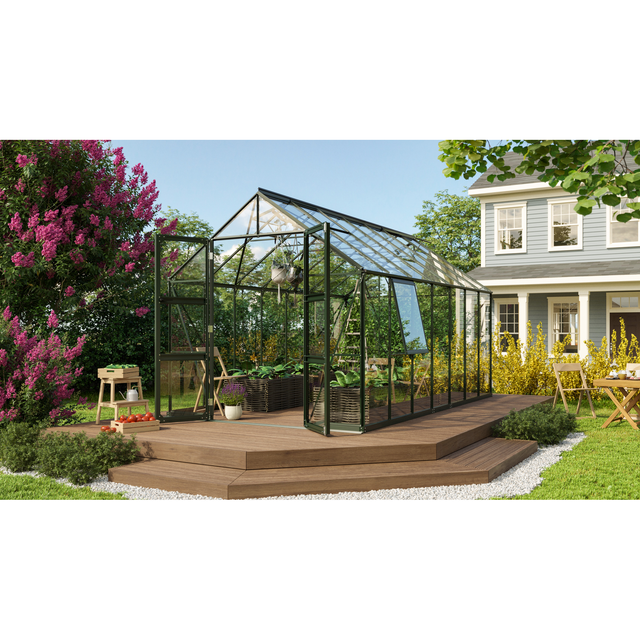 Vitavia Gewächshaus 'Olymp 11500' 254,4 x 441 cm mit 3 mm Sicherheitsglas schwarz