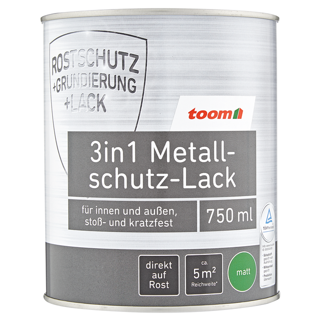 toom 3in1 Metallschutzlack braun matt 750 ml