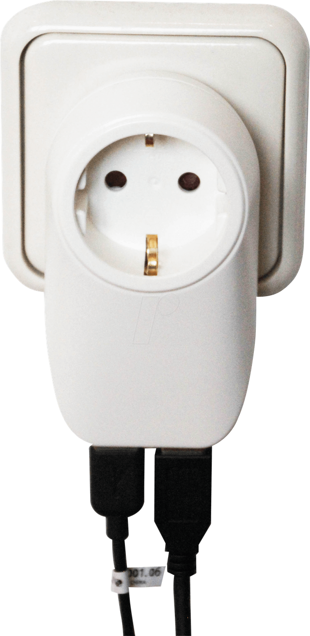 HEIT 500676 - Zwischensteckdose, 1-fach Schutzkontakt mit 2 x USB Lader, weiß