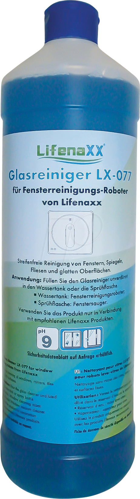 LIFENAXX 5417 - Reinigungslösung für Fenster-Reinigungsroboter, 1 Liter
