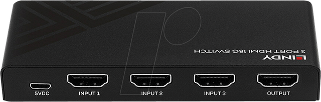 LINDY 38232 - HDMI Switch, 3 Port, 4K 60 Hz