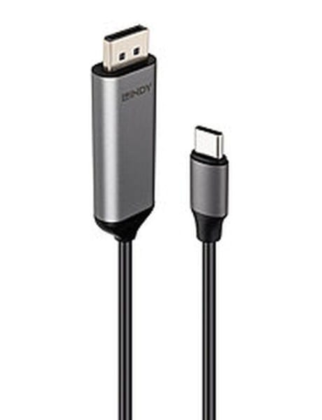 LINDY 43504 - USB C Stecker auf DisplayPort 1.2 Stecker, 8K60Hz, 2,0m