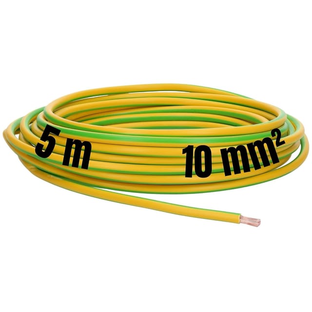 Lapp - 5 Meter 4520005 H07v-k 10 Mm² Grün-gelb I Erdungskabel I Verdrahtungsleitung I Aderleitung Flexibel I Pvc-einzelader I Litze 10mm2 I Verdrahtung