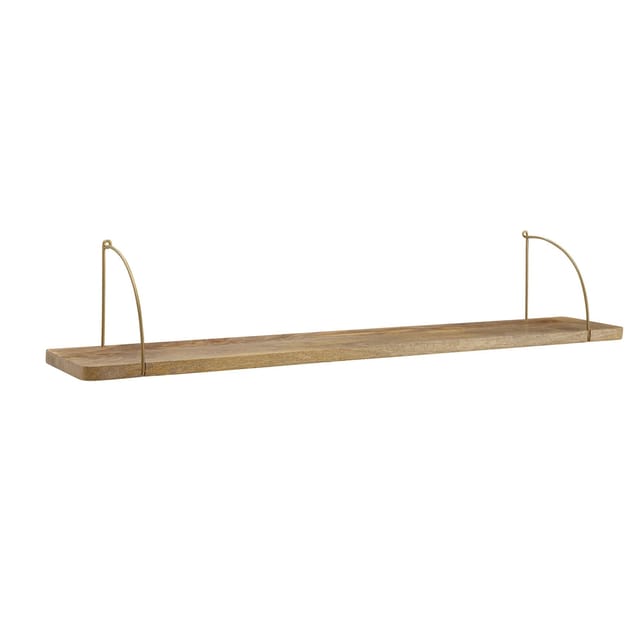 KADIMA DESIGN Wandregal TEVERE: Industrie-Stil, Mango Massivholz/Eisen, 120x25x22 cm, verschiedene Farben.